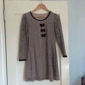 Miss Patina Lace Dress with Velvet Bows